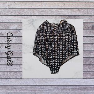 Time and Tru 3x One-piece Swimsuit black/white